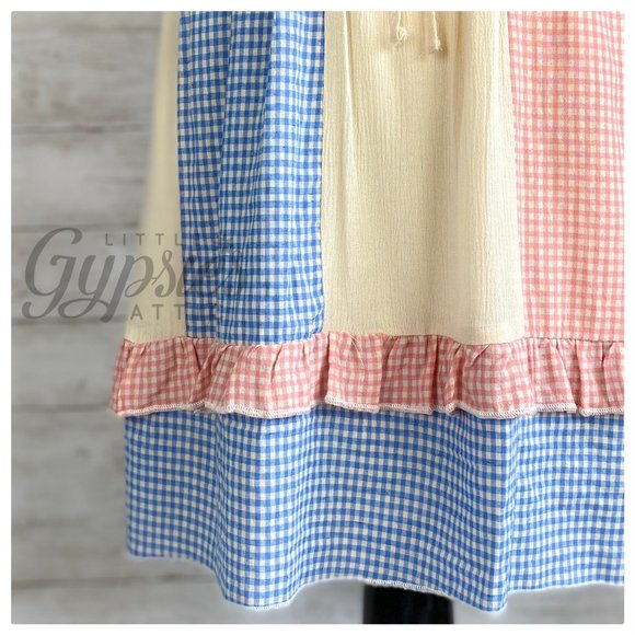 Farmhouse Kimono Sleeve Color Block Dress - Picture 6 of 12